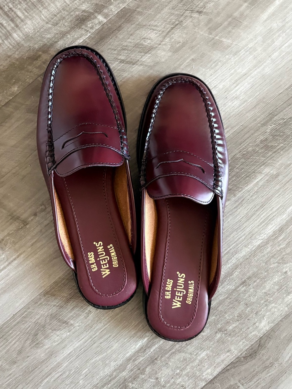 G.H. Bass Wynn Loafer Mules in Wine - New Without Box - Picture 2 of 4